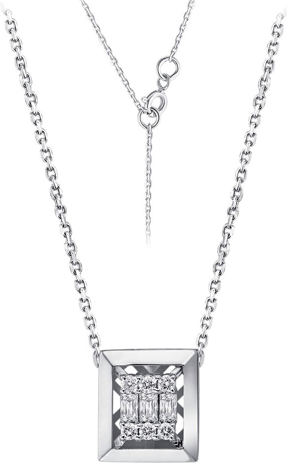 Подвеска на цепочке из белого золота Primo Prezioso 06-P0526-03-001-07-03 с бриллиантами