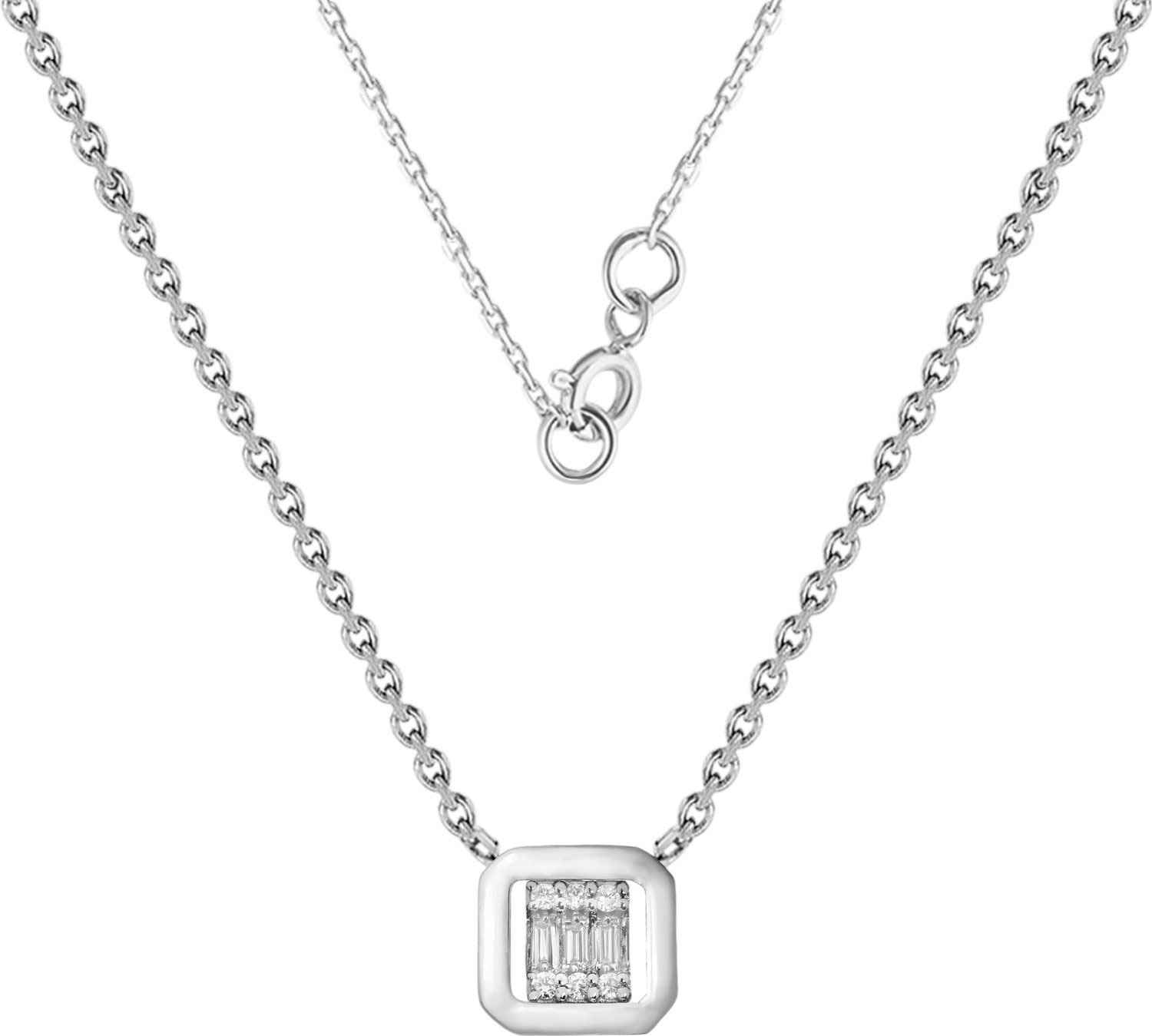 Подвеска на цепочке из белого золота Primo Prezioso 06-P0610-03-001-07-03 с бриллиантами