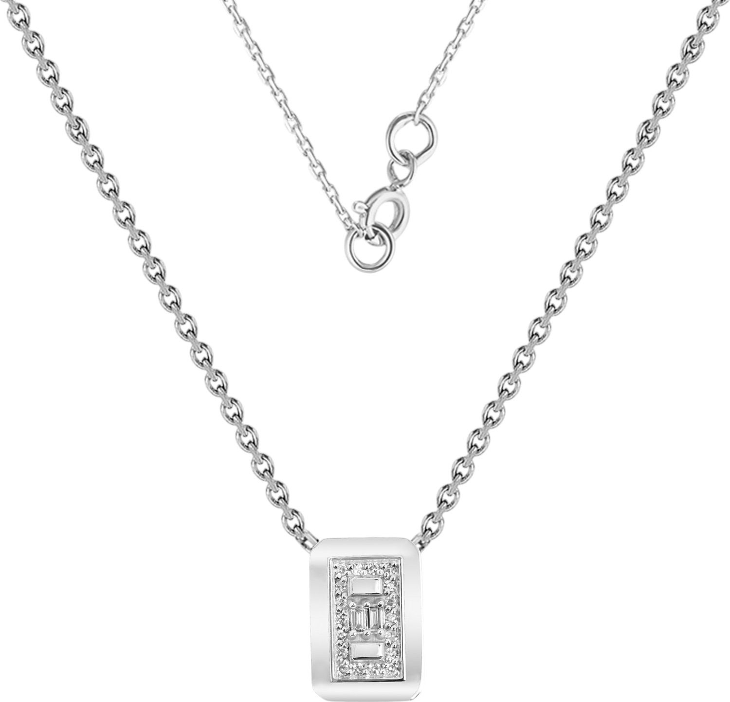 Кулон на цепочке из белого золота Primo Prezioso 06-P0657-03-345-07-03 с бриллиантами