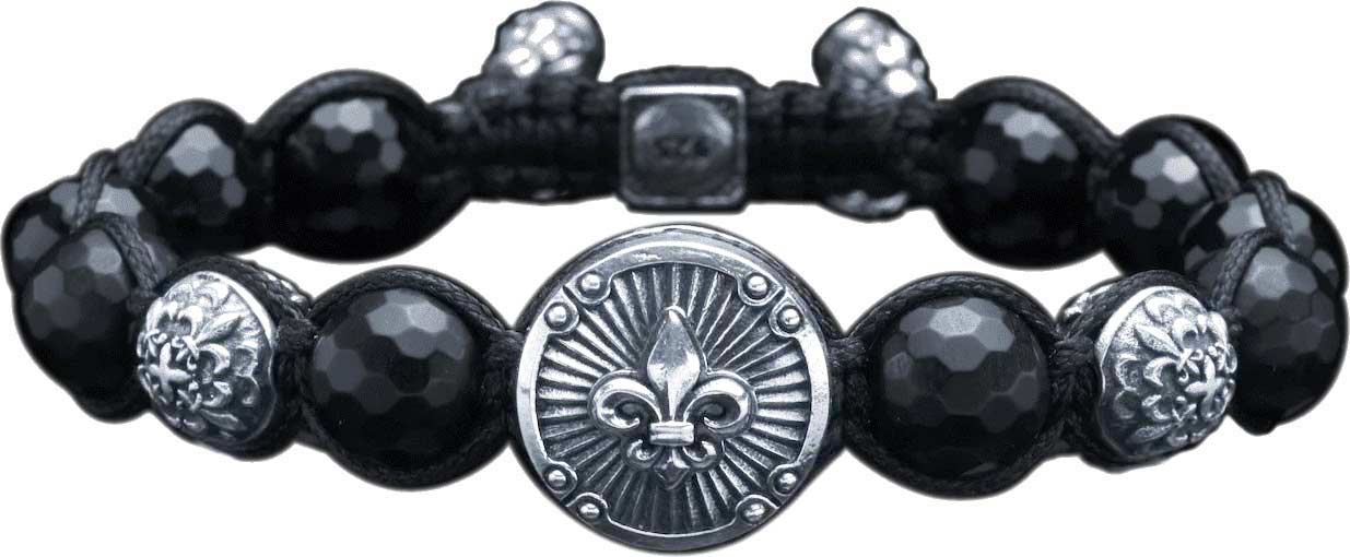 Мужской браслет шамбала из бусин ''Королевская лилия'' PROCUDA BRAGL10 с агатами