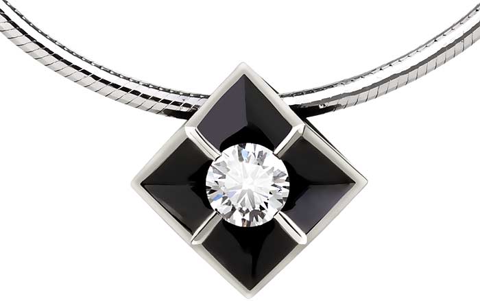 Подвеска бегунок на цепочке из белого золота Ringo ZP-9212-W с бриллиантом