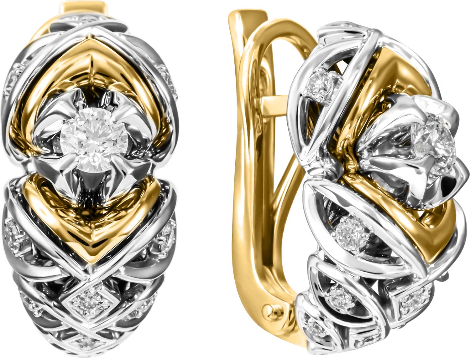 Золотые серьги Ringo ZS-14020-YW c бриллиантом