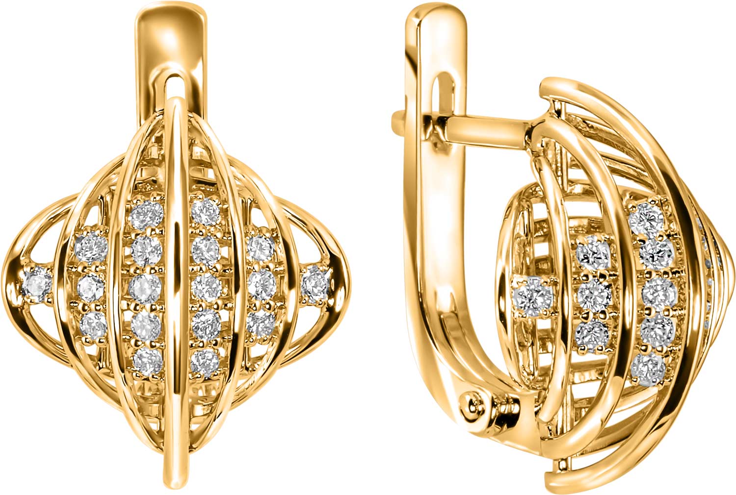 Золотые серьги Ringo ZS-14054-Y c бриллиантом