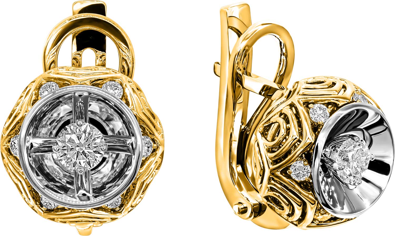 Золотые серьги Ringo ZS-14078-YW c бриллиантом