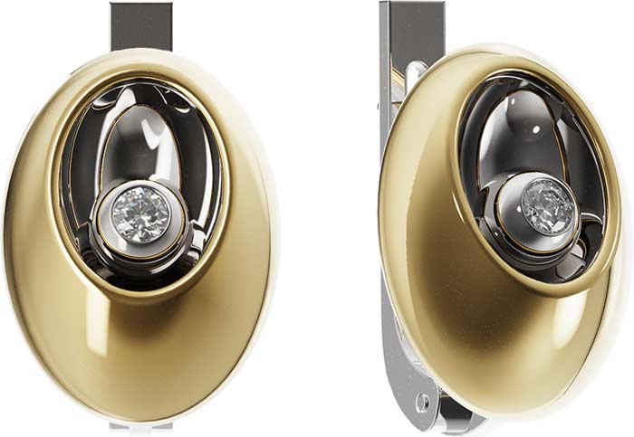 Золотые серьги Ringo ZS-14123-YW c бриллиантом