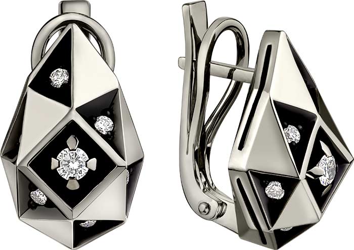 Серьги из белого золота Ringo ZS-2363-W с бриллиантами