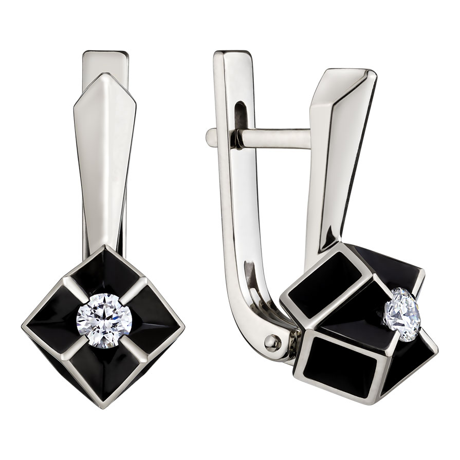 Серьги из белого золота Ringo ZS-2381-W с бриллиантами