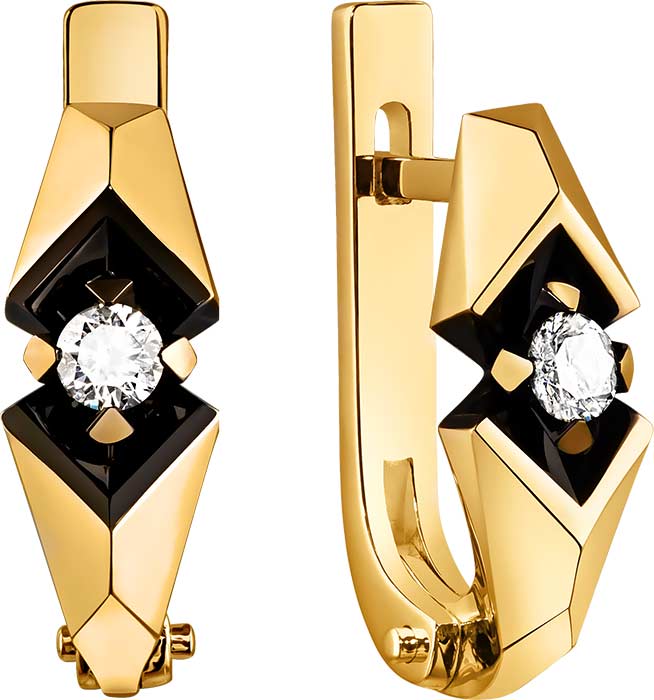 Золотые серьги Ringo ZS-2556-Y c бриллиантом