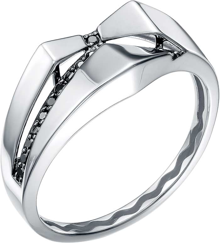 Кольцо из белого золота RoseGrace 14-211-106-1B-CHBR с черными бриллиантами