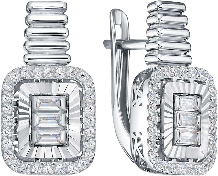 Серьги из белого золота RoseGrace 14-356-303I1-2B с фианитами