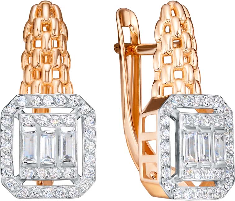 Золотые серьги RoseGrace 14-357-303-2K c фианитом