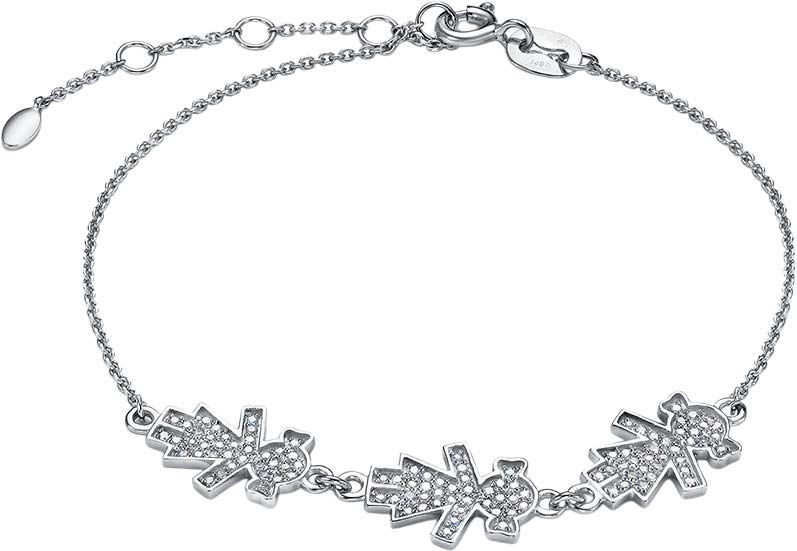 Браслет цепь из белого золота RoseGrace 4-260-103B с бриллиантами