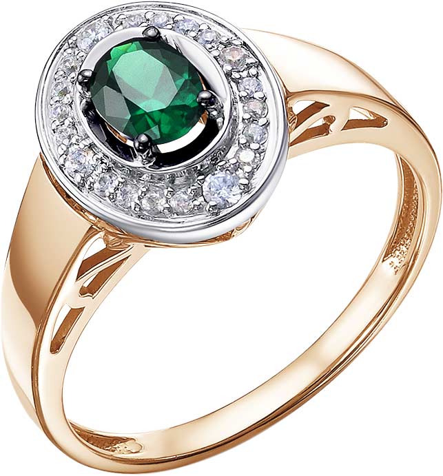 Женский золотой перстень RoseGrace 5-4270-106-1K-IZ с изумрудом, бриллиантами