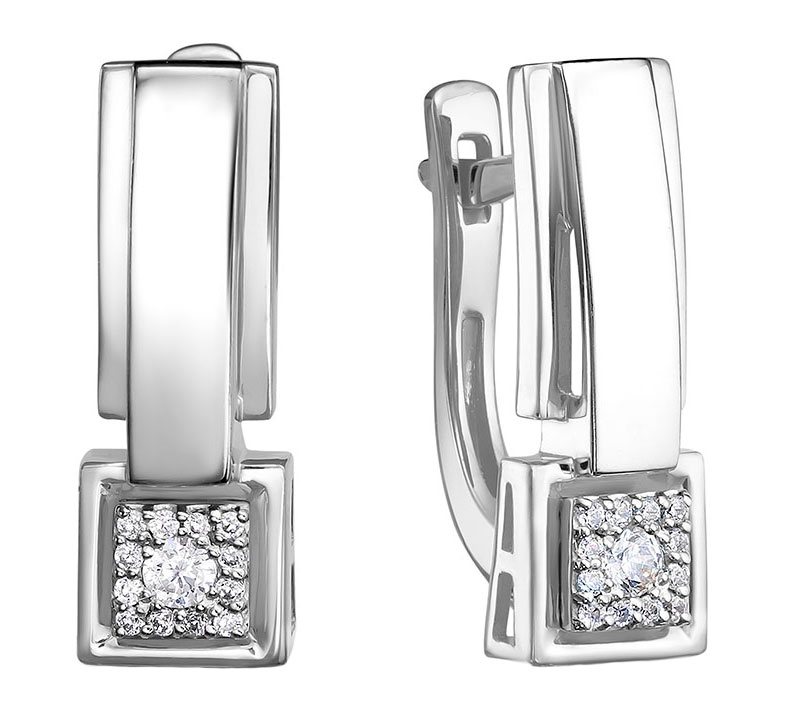 Серьги из белого золота RoseGrace 5-5484-103INV-2B с бриллиантами