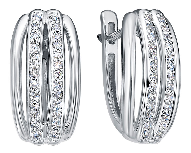 Серьги из белого золота RoseGrace 5-5895-103-2B с бриллиантами