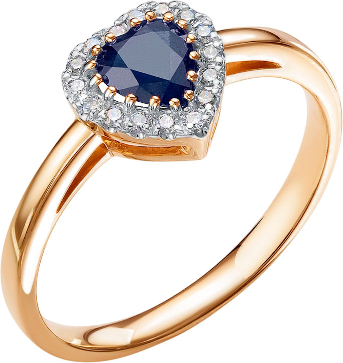 Золотое кольцо RoseGrace 5-6456-103-1K-SAP с бриллиантами, сапфирами