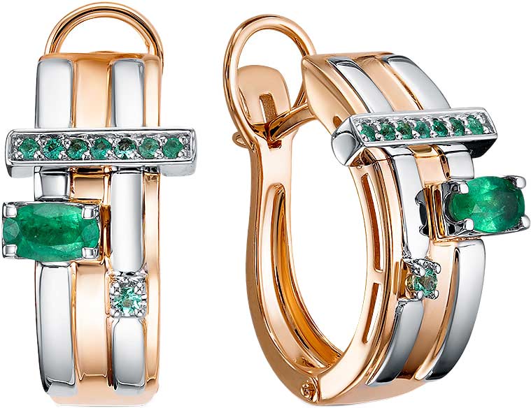 Золотые серьги RoseGrace 5-6615-103-2K-IZ c изумрудом