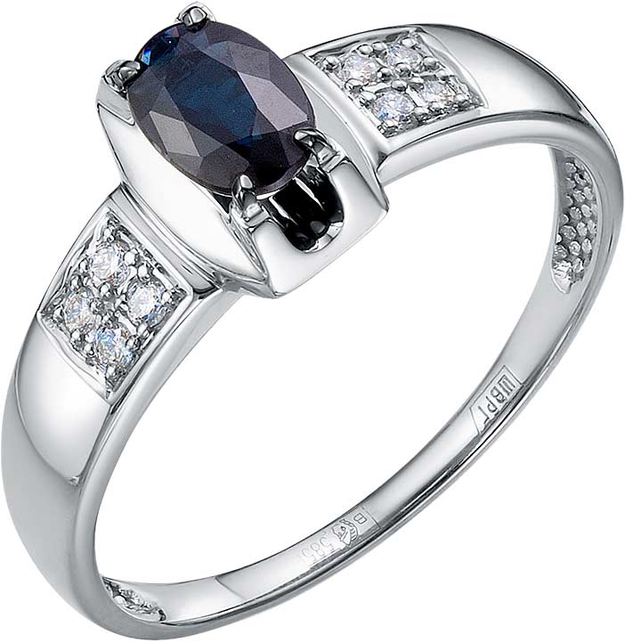 Кольцо из белого золота RoseGrace 5-6655-106-1B-SAP с сапфиром, бриллиантами