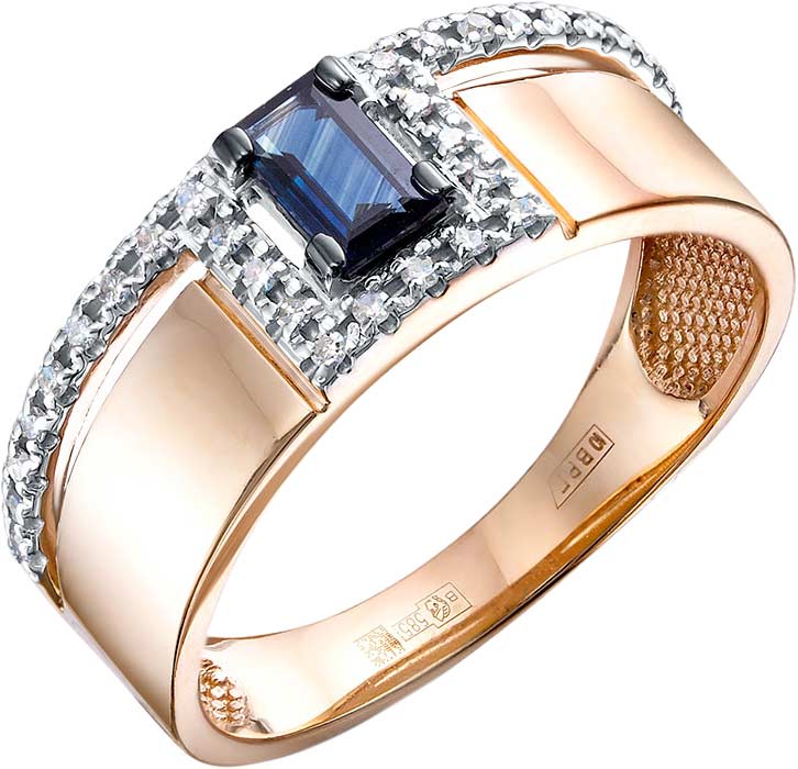 Золотое кольцо RoseGrace 5-7248-106-1K-SAPBR c бриллиантом, сапфиром