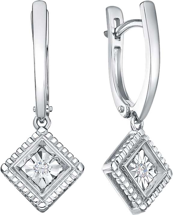 Серьги из белого золота с подвесками RoseGrace 5-7433-103I1-2B с бриллиантами