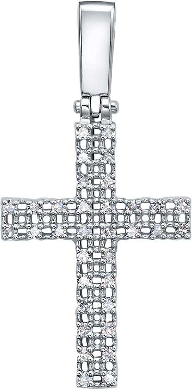Женский декоративный крестик из белого золота RoseGrace 5-8535-103-3B с бриллиантами