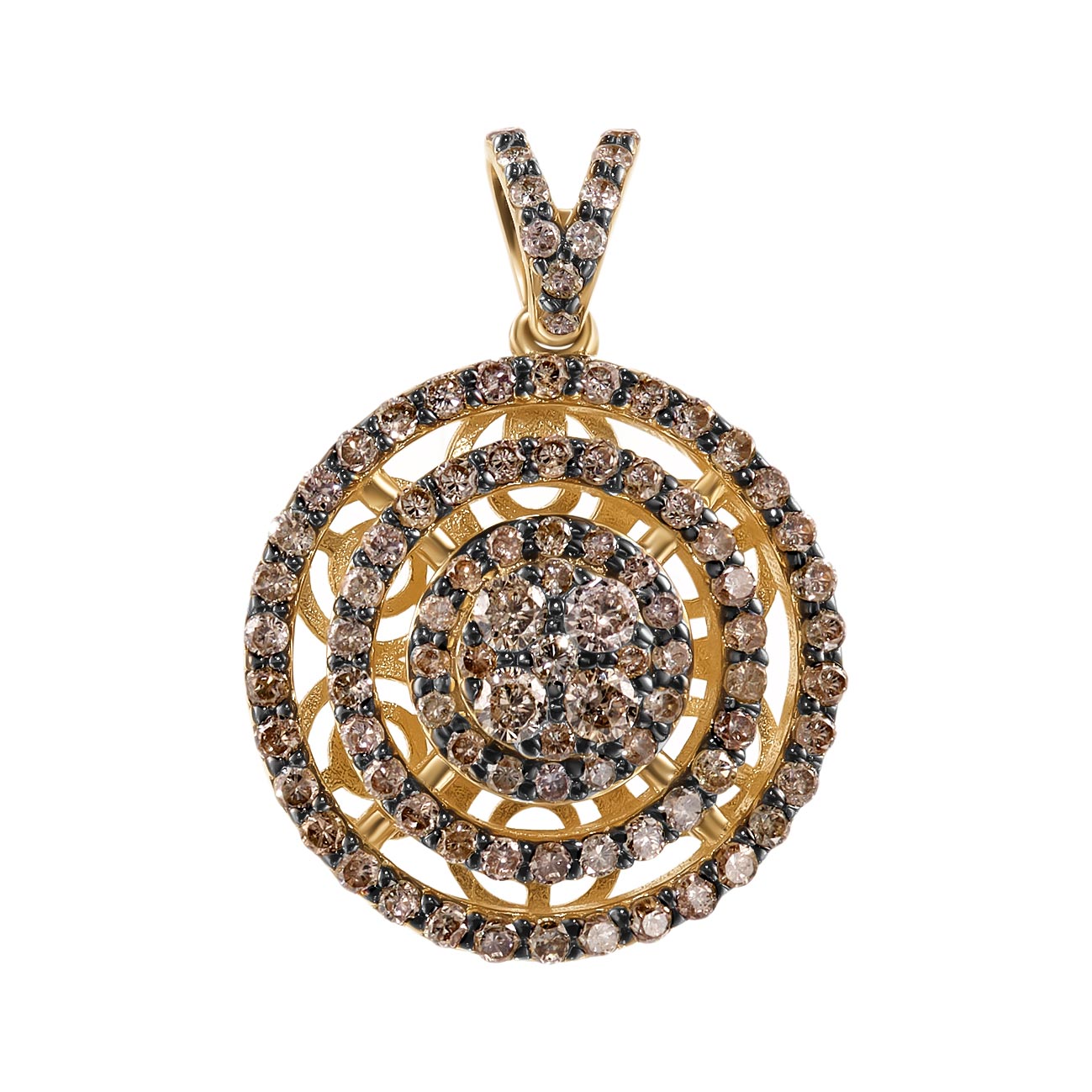 Золотой кулон SARGON JEWELRY P2521-2002 с коньячными бриллиантами