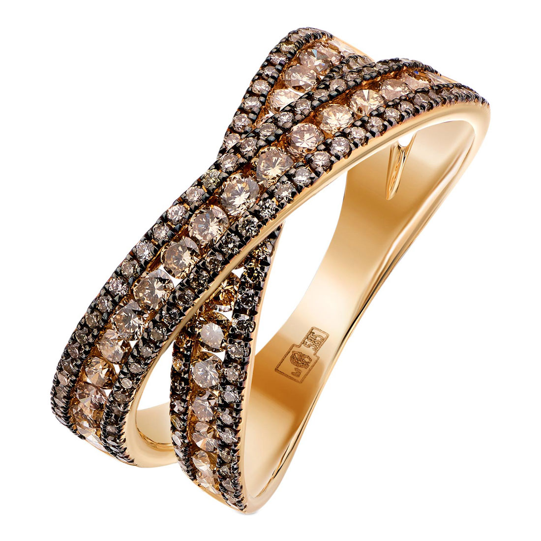 Золотое кольцо SARGON JEWELRY R1206-2002 с коньячными бриллиантами