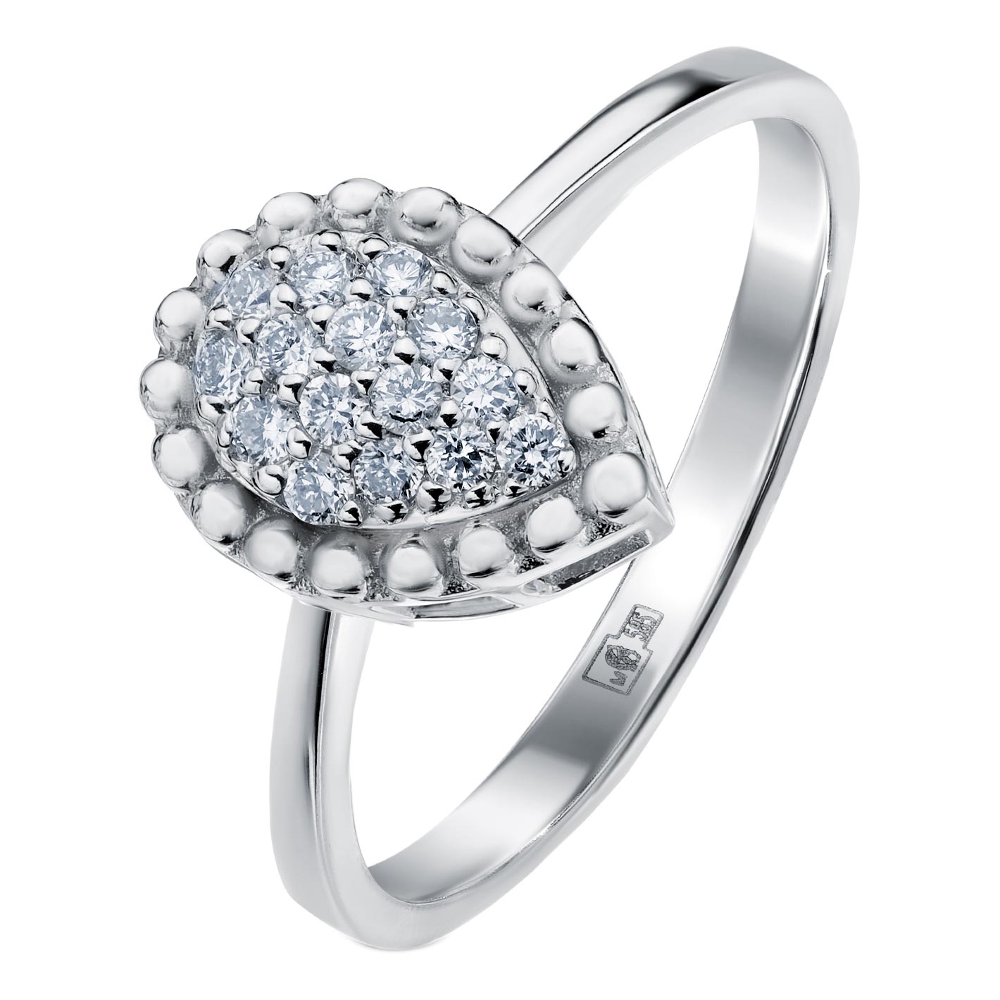 Кольцо из белого золота SARGON JEWELRY R2142-1001 с бриллиантами