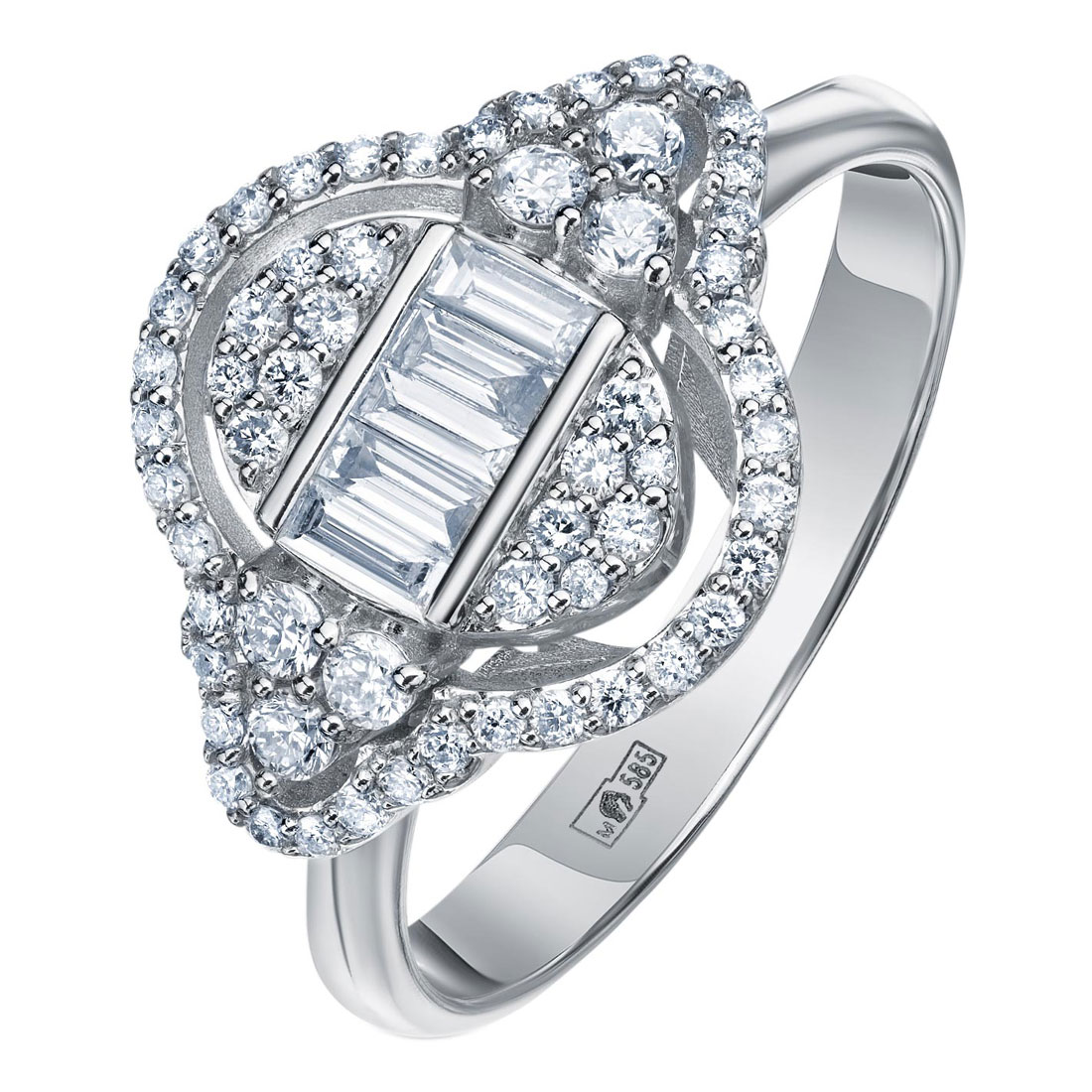 Кольцо из белого золота SARGON JEWELRY R2217-1001 с бриллиантами