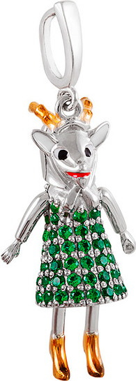 Серебряная подвеска ''Козочка'' СБ Золото PK-26/03556 c фианитами