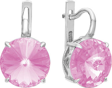 Серебряные серьги Серебро России 0042S-212-54010 с кристаллами Swarovski