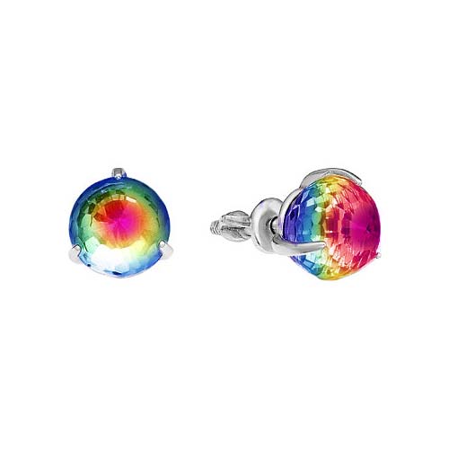 Серебряные серьги шарики Серебро России 0050S-001VM-71569 с кристаллами Swarovski