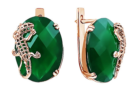 Серебряные серьги ''Ящерицы'' Серебро России 12-0095Z-133-79119 с кварцем