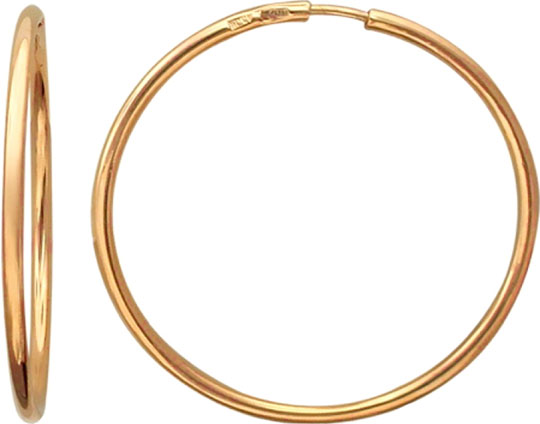 Серебряные серьги кольца конго Серебро России 2-184PZ-11129