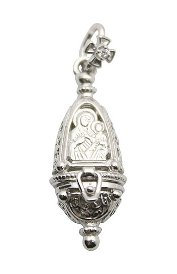 Женская серебряная иконка ладанка Серебро России 23-092R-58945 с фианитом