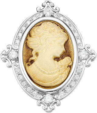 Серебряная брошь Серебро России BR-075-3R-67456 с ювелирной смолой, фианитами