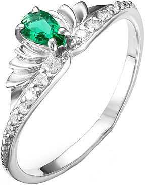 Серебряное кольцо Серебро России 3K-3157R-49473 с кварцем, фианитами