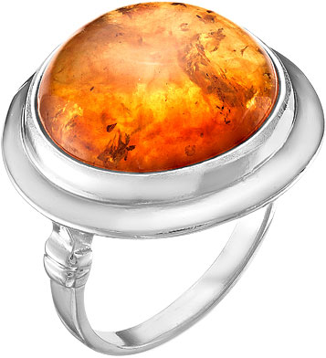 Серебряный перстень Серебро России K1289-46553 с янтарем
