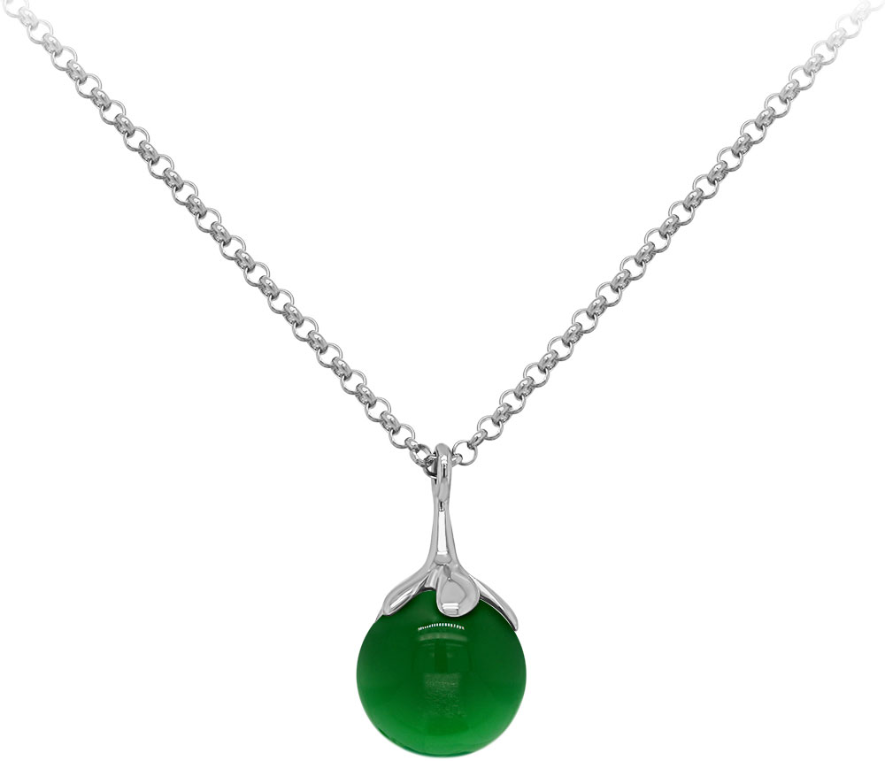 Серебряное колье цепь с подвеской Серебро России KC-2287RK409-1048884 с агатом