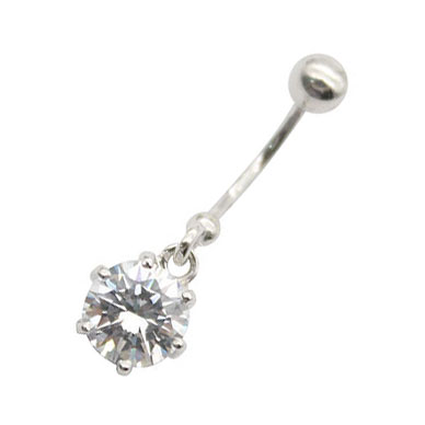 Серебряные серьги для пирсинга пупка Серебро России PR013R200-59476 с фианитом
