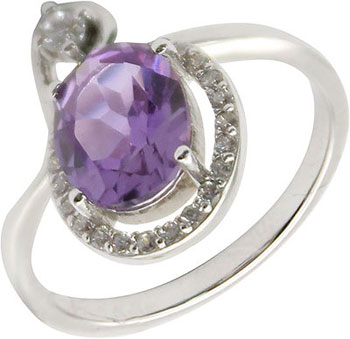 Серебряное кольцо Серебро России R-1105R546-69111 с александритом, фианитами