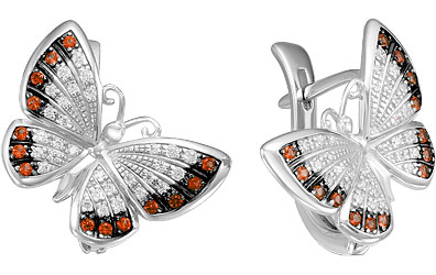 Серебряные серьги Серебро России S2-440-2R204-63931 с фианитами