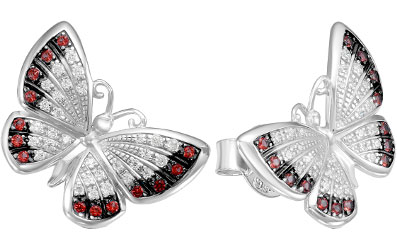 Серебряные серьги-пусеты (гвоздики) Серебро России S6-440-2R204-63942 с фианитами