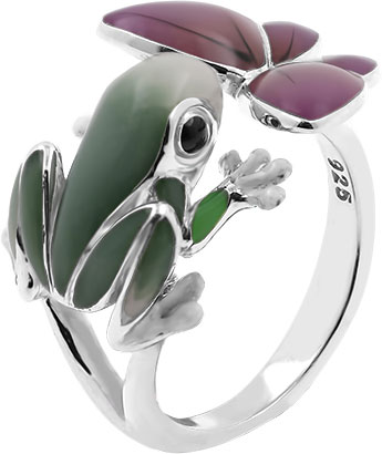 Серебряное кольцо Серебро России SE2682-R-1-72907 c эмалью