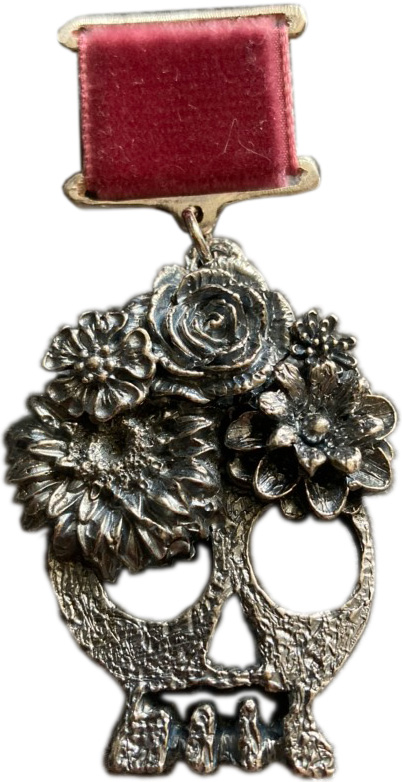 Латунная брошь ''Санта-Муэртэ'' Shabut jewelry BOSM0005
