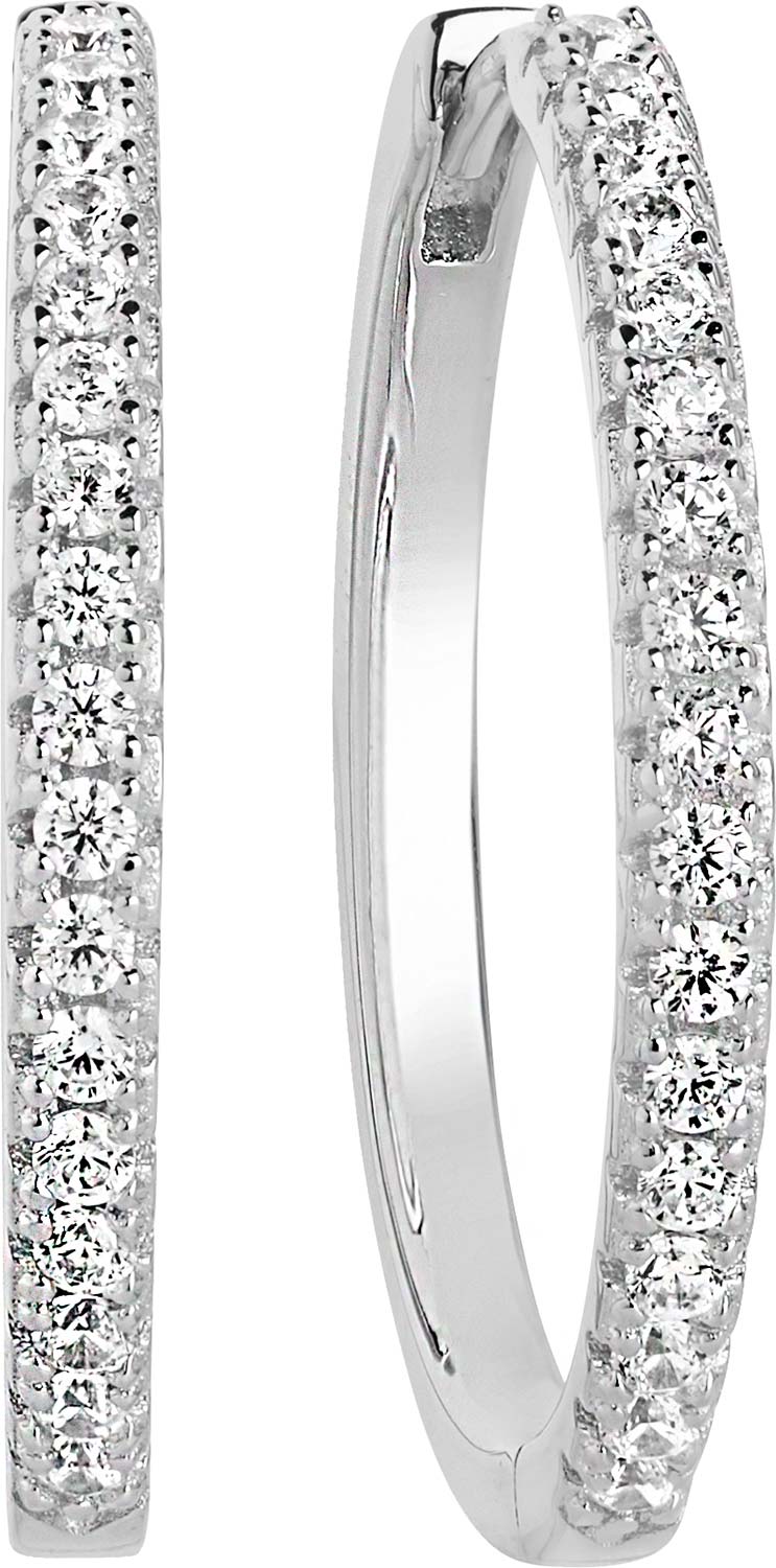 Серебряные серьги кольца SIF JAKOBS SJ-E22030-CZ-SS с фианитами