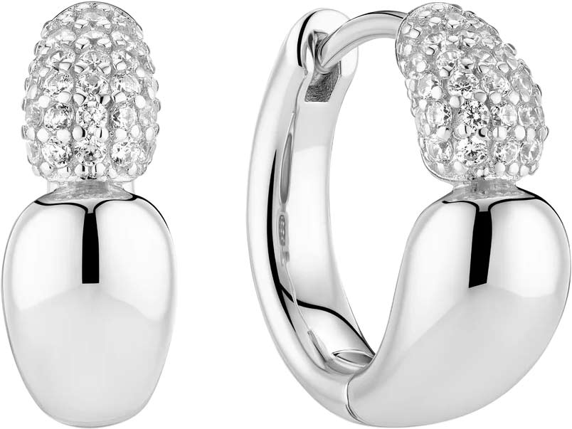 Серебряные серьги хаггисы SIF JAKOBS SJ-E2582-CZ с фианитами