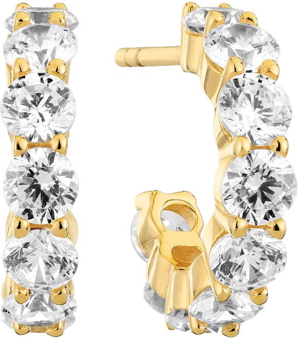 Серебряные серьги полукольца SIF JAKOBS SJ-E42114-CZ-SG с фианитами
