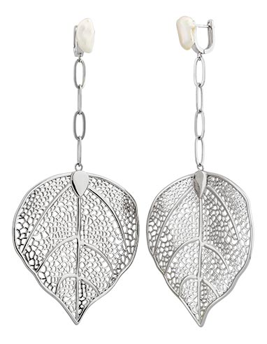 Серебряные серьги с подвесками Silver Sky ALE7956 с жемчугом