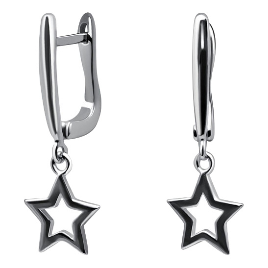 Серебряные серьги с подвесками ''Звезда'' Silver Wings 021278488